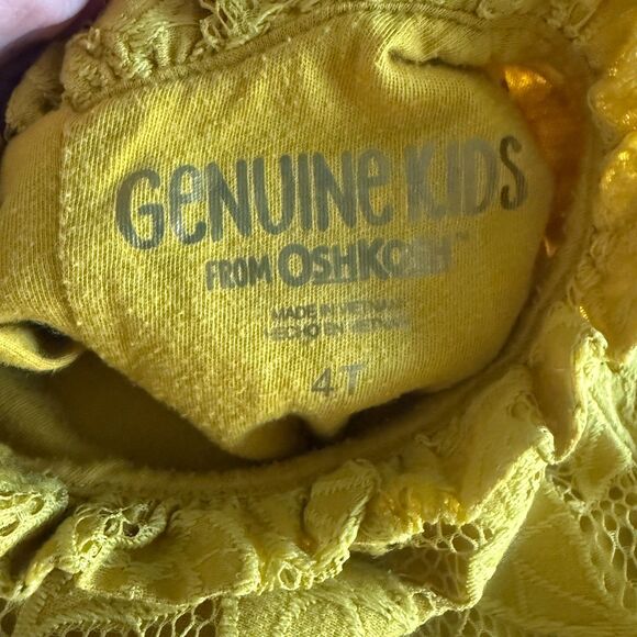 Genuine Kids by OshKosh Yellow Lace Dress Girls' 4T - Picture 3 of 12